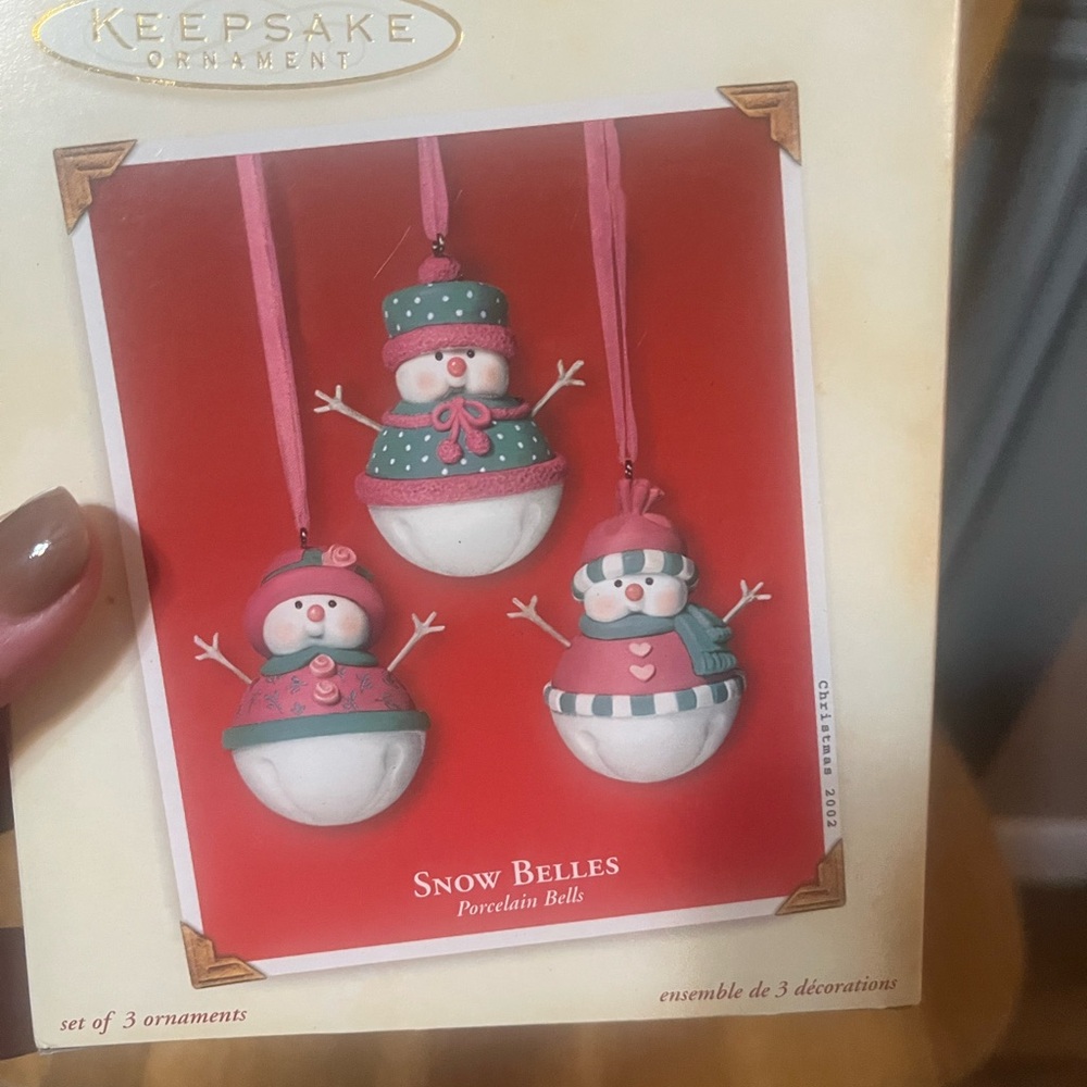 Snow Belles Porcelain Ornaments by Hallmark keepsake Collection. The bells ring. - Picture 4 of 6